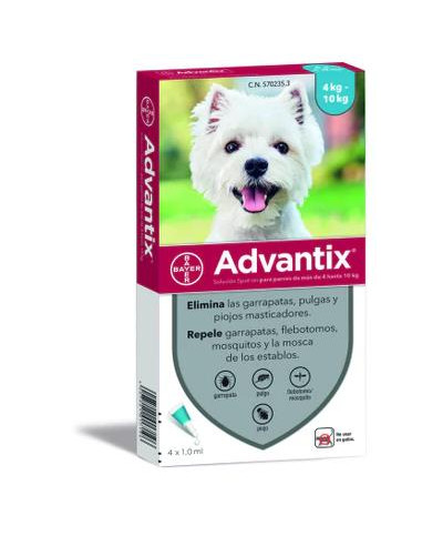 BAYER ADVANTIX PIPETAS PERROS DE 4 A 10 KILOS - 4 UDS