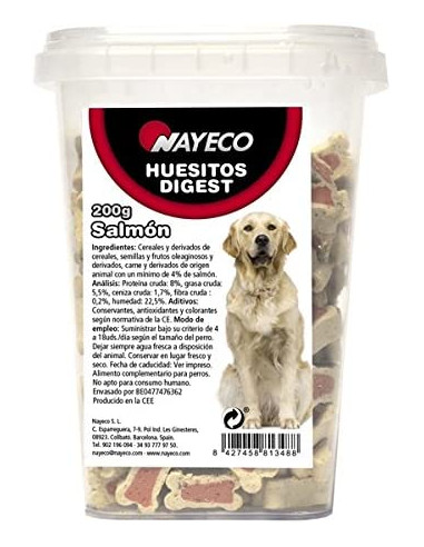 NAYECO HUESITOS DIGEST SABOR SALMÓN 200 GRS PE22030