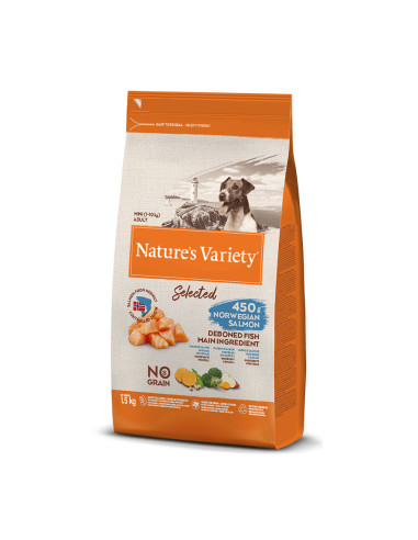 NATURE’S VARIETY ORIGINAL NO GRAIN ADULT MINI SALMÓN 1.5 KG