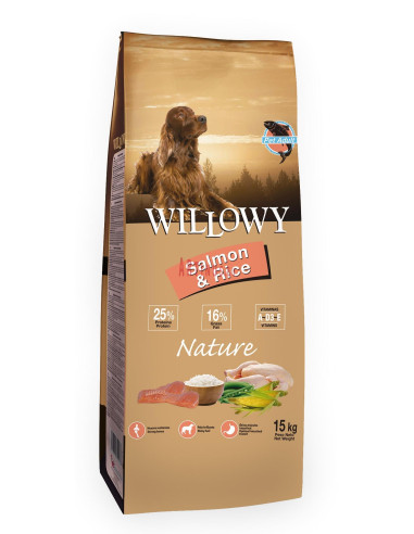 WILLOWY NATURE SALMON Y ARROZ ADULTOS 15 KGS.