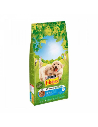 PURINA FRISKIES VITAFIT JUNIOR POLLO VERDURAS Y LECHE 18 KGS.