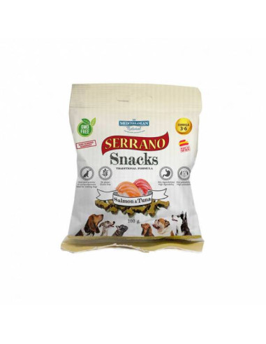 SERRANO SNACKS SALMÓN Y ATÚN 100 GRS