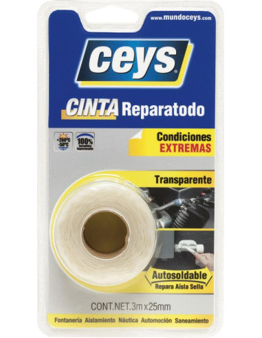 CEYS CINTA REPARATODO TRANSPARENTE 3 M. X 25 MM.